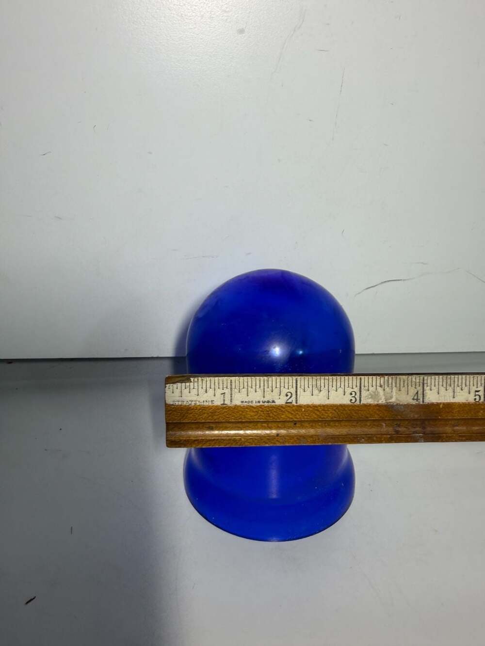 Vintage Cobalt Blue Glass Industrial Light Cover Globe - Picture 9 of 9